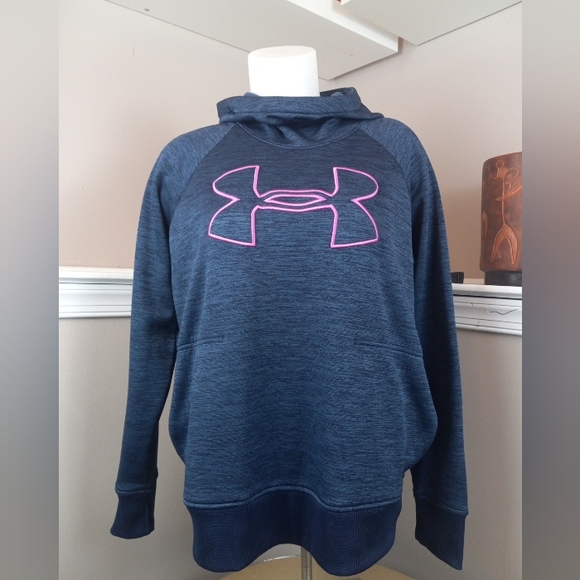 Under Armour Tops - Under armour Womens coldgear heather blue hoodie size m‎